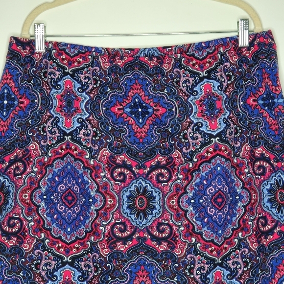 Talbots Plus Paisley Print Skirt Size 1X A-line Stretch Floral Boho Pull-on - Picture 2 of 10